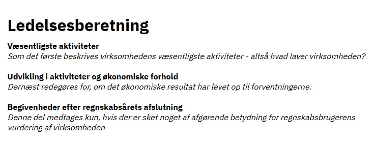 Lidt uheldig ledelsesberetning fra et ApS